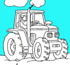Dibujo Tractor en funcionamiento pintado por jahdbdggsgdb