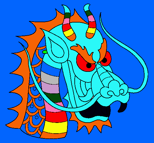 Dibujo Cabeza de dragón pintado por 040407