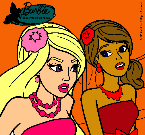 Dibujo Barbie y su amiga pintado por chiche1354