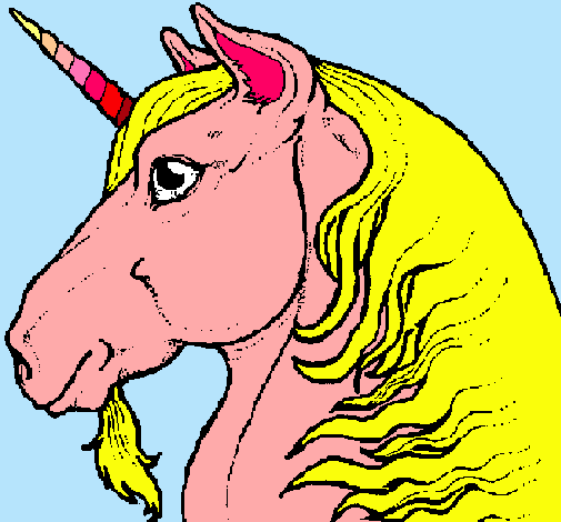 Dibujo Cabeza de unicornio pintado por Bele_2010