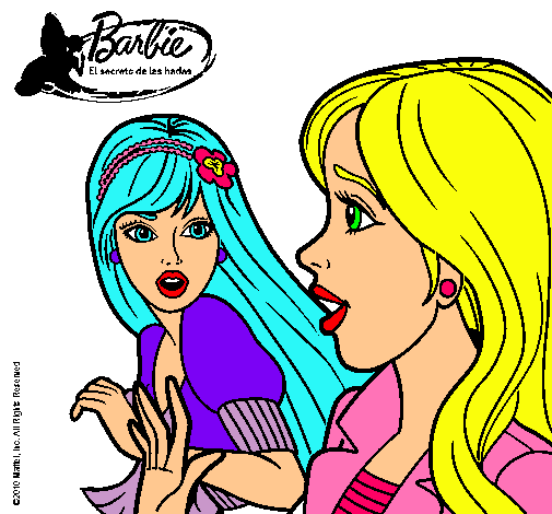 Dibujo Barbie sorprendida pintado por flou