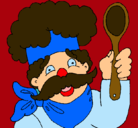 Dibujo Chef con bigote pintado por casz