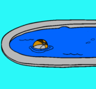Dibujo Pelota en la piscina pintado por tonny