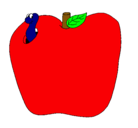 Dibujo Gusano en la fruta pintado por liz09