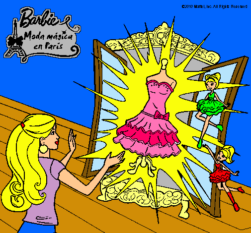 Dibujo El vestido mágico de Barbie pintado por lentr