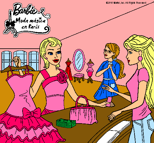 Dibujo Barbie en una tienda de ropa pintado por MaRiiaa