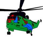 Dibujo Helicóptero al rescate pintado por triple  H