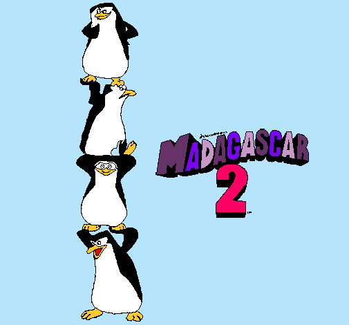 Dibujo Madagascar 2 Pingüinos pintado por jorgecolors