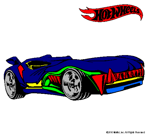 Dibujo Hot Wheels 3 pintado por peke