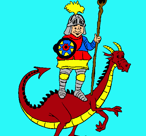 Dibujo Caballero San Jorge y el dragon pintado por danieljosem
