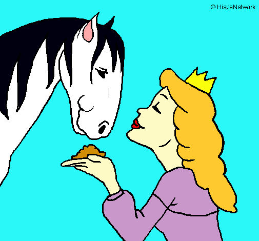 Dibujo Princesa y caballo pintado por alexandra11