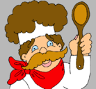 Dibujo Chef con bigote pintado por yolo