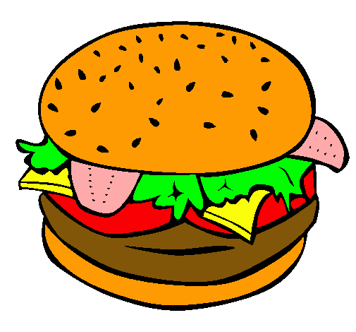 Dibujo Hamburguesa completa pintado por DulzeLiiz