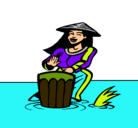 Dibujo Mujer tocando el bongó pintado por machu