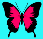 Dibujo Mariposa con alas negras pintado por saltinbanki