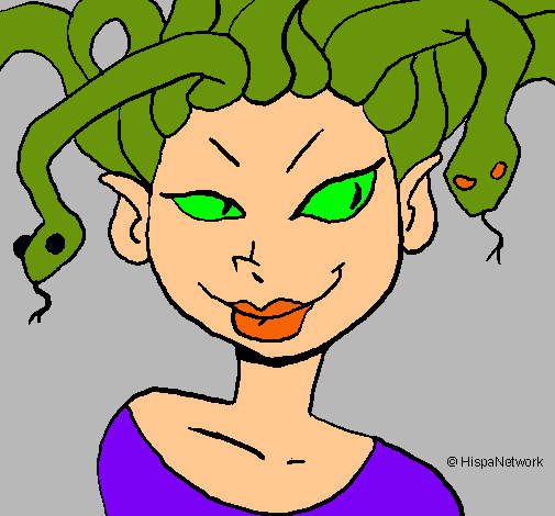 Dibujo Mujer medusa pintado por maitecita