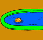 Dibujo Pelota en la piscina pintado por mmaarriiaa