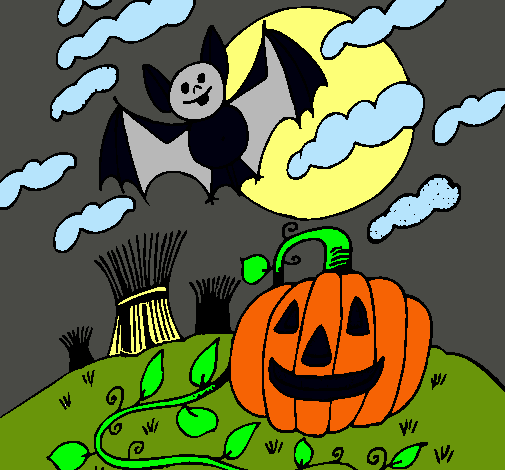 Dibujo Paisaje de Halloween pintado por estrella24