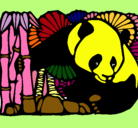 Dibujo Oso panda y bambú pintado por saiel