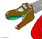 Dibujo Esqueleto tiranosaurio rex pintado por TIGRE