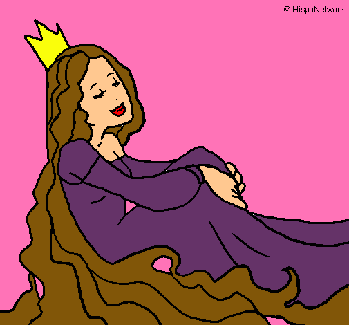 Dibujo Princesa relajada pintado por marta127