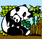 Dibujo Mama panda pintado por vale9