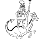 Dibujo Caballero San Jorge y el dragon pintado por 123123