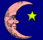 Dibujo Luna y estrella pintado por LEYREDORI