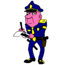 Dibujo Policía haciendo multas pintado por vkjhkjhjjkgj