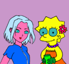 Dibujo Sakura y Lisa pintado por lizzi