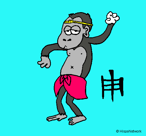 Dibujo Mono  pintado por Lunitta