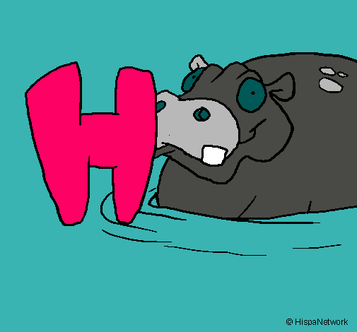 Dibujo Hipopótamo pintado por hymaguary