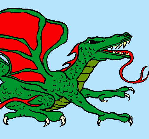 Dibujo Dragón réptil pintado por laptopcila