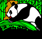 Dibujo Oso panda comiendo pintado por OSCARLORA