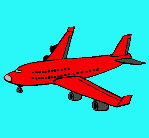 Dibujo Avión de pasajeros pintado por yordi