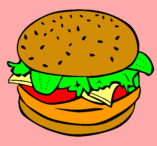 Dibujo Hamburguesa completa pintado por DANYARIEL