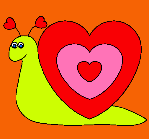 Dibujo Caracol corazón pintado por Lunitta