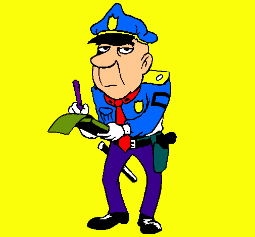 Dibujo Policía haciendo multas pintado por GUILLERMOGZ