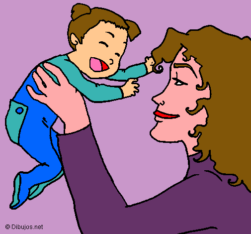 Dibujo Madre con su bebe pintado por martuky