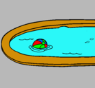 Dibujo Pelota en la piscina pintado por agustin11