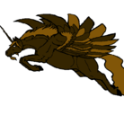 Dibujo Unicornio alado pintado por ternu