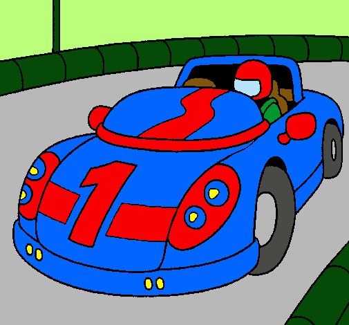 Dibujo Coche de carreras pintado por amalia