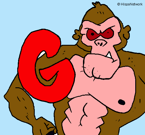 Dibujo Gorila pintado por Diegox