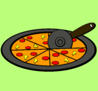 Dibujo Pizza pintado por chicha