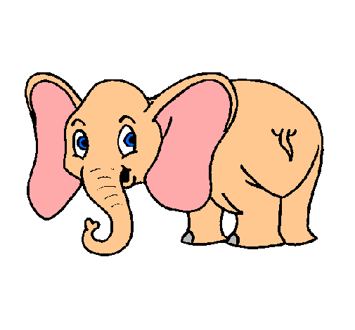 Dibujo Elefante pequeño pintado por hija