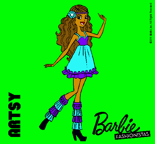 Dibujo Barbie Fashionista 1 pintado por Valu001