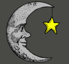 Dibujo Luna y estrella pintado por andreyber