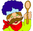 Dibujo Chef con bigote pintado por alvarito