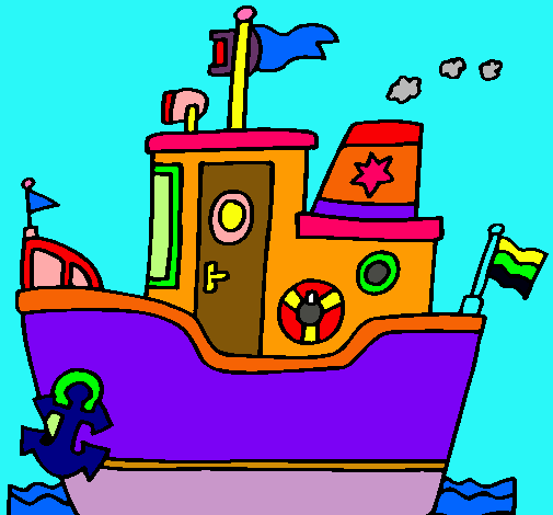 Dibujo Barco con ancla pintado por Lukitass