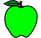 Dibujo manzana pintado por verde